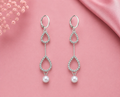Juhika Teardrop Crystal & Pearl Dangle Earrings