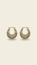 Filigree Hoop Earrings with Lattice Detailing